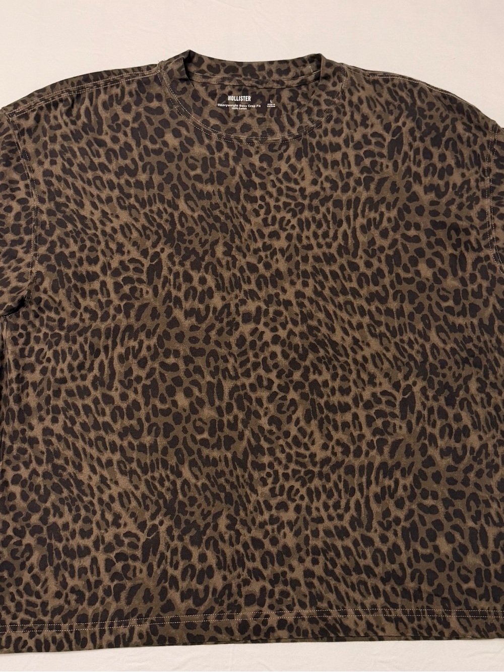 Hollister Brown & Black Leopard Print Short Sleeve Tee